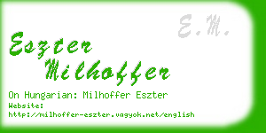 eszter milhoffer business card